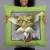 Yule Cat by Brian Pilkington. Pillow