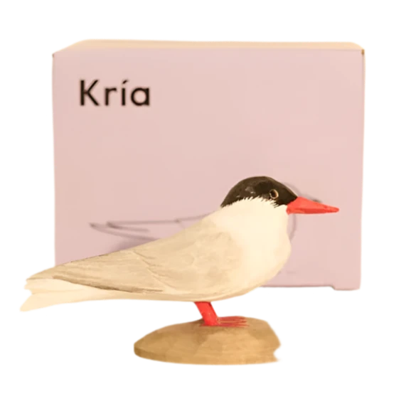 Handcarved Wooden Bird - Arctic Tern (Kría)