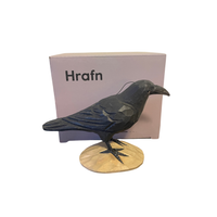 Handcarved Wooden Bird - Raven (Hrafn)