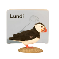 Handcarved Wooden Bird - Atlantic Puffin (Lundi)