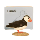 Handcarved Wooden Bird - Atlantic Puffin (Lundi)