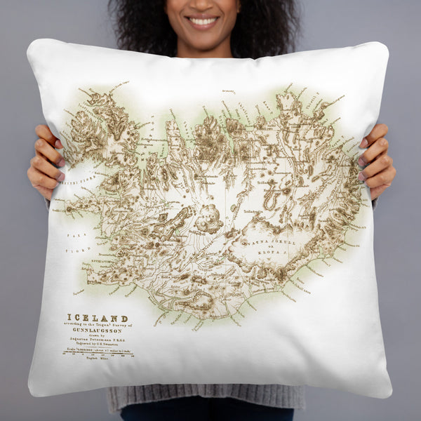 Iceland Map Pillow